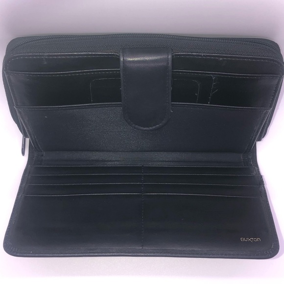 Buxton leather wallet with snap and zip closures - Picture 8 of 9